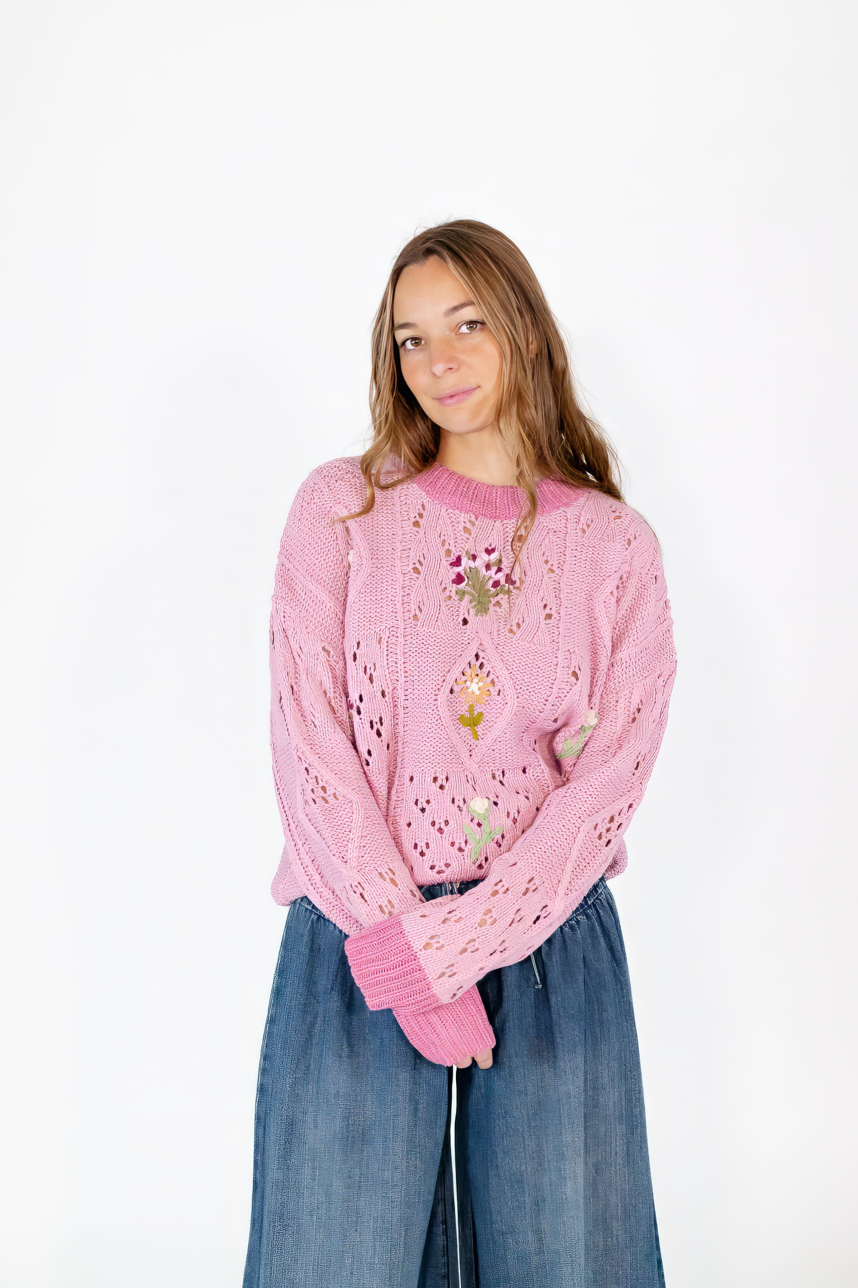 Williams Embroidered Flower Sweater