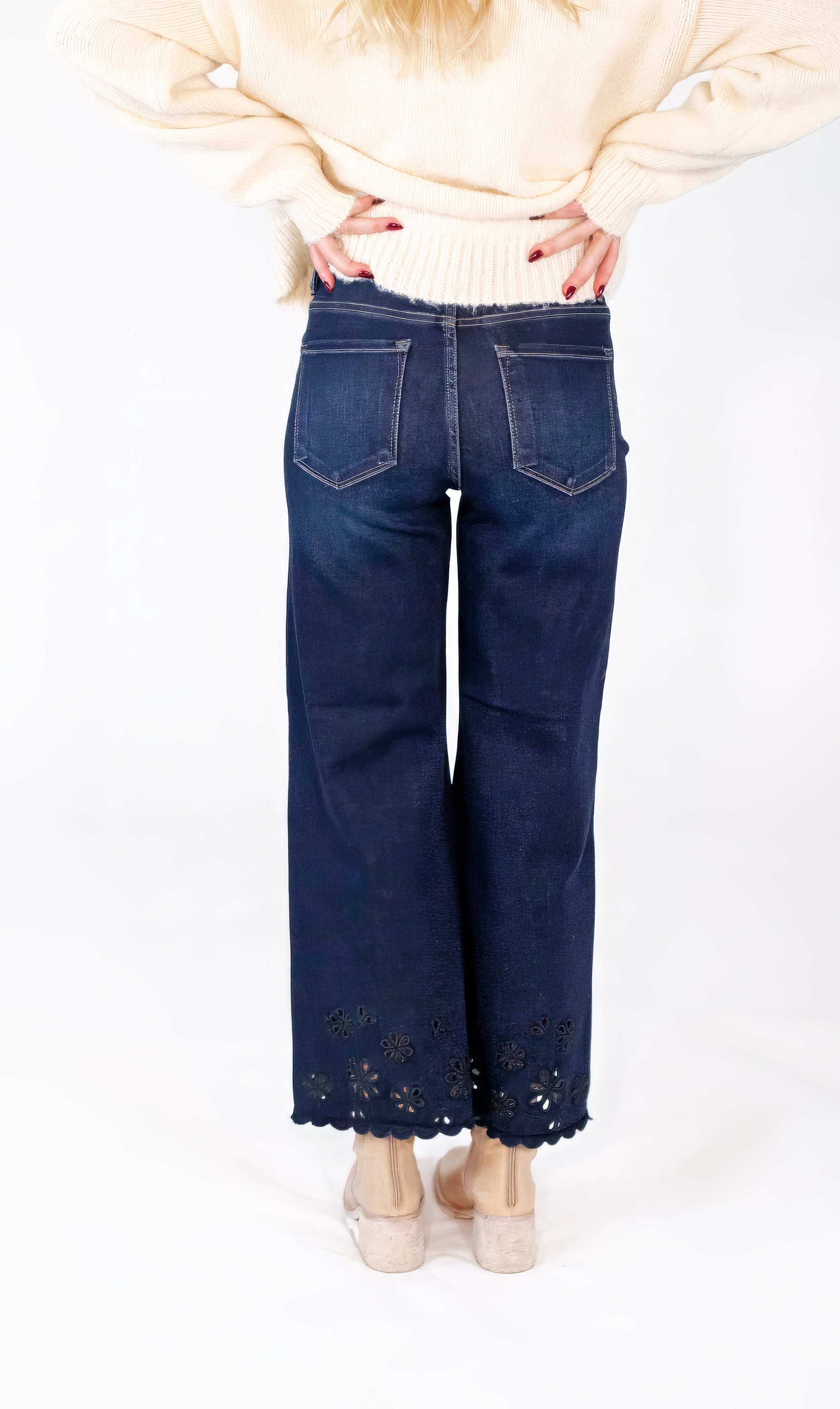 Nova Floral Cut Out Denim