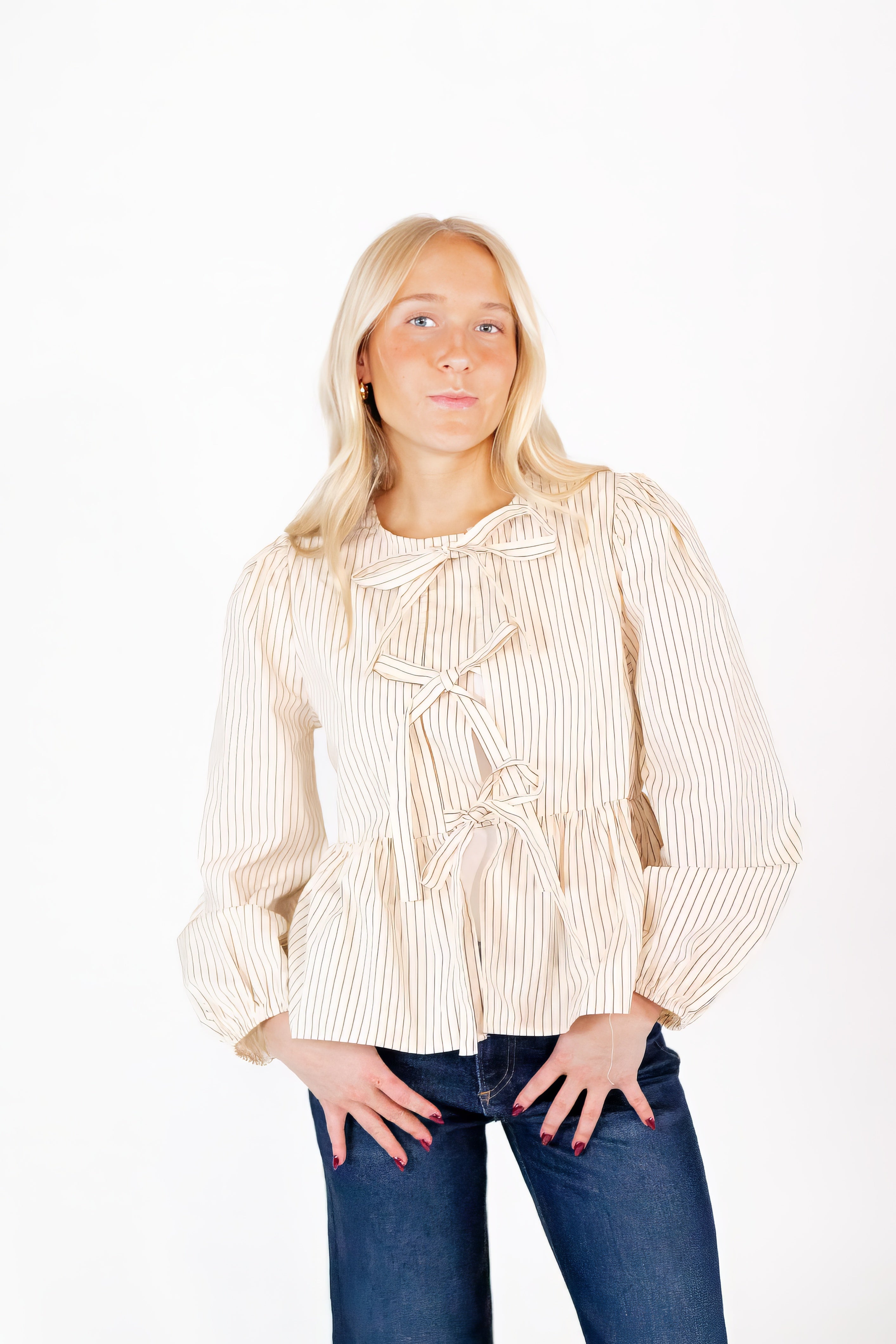 Thelma Poplin Bow Top