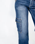 Omaira High-Rise Cargo Denim