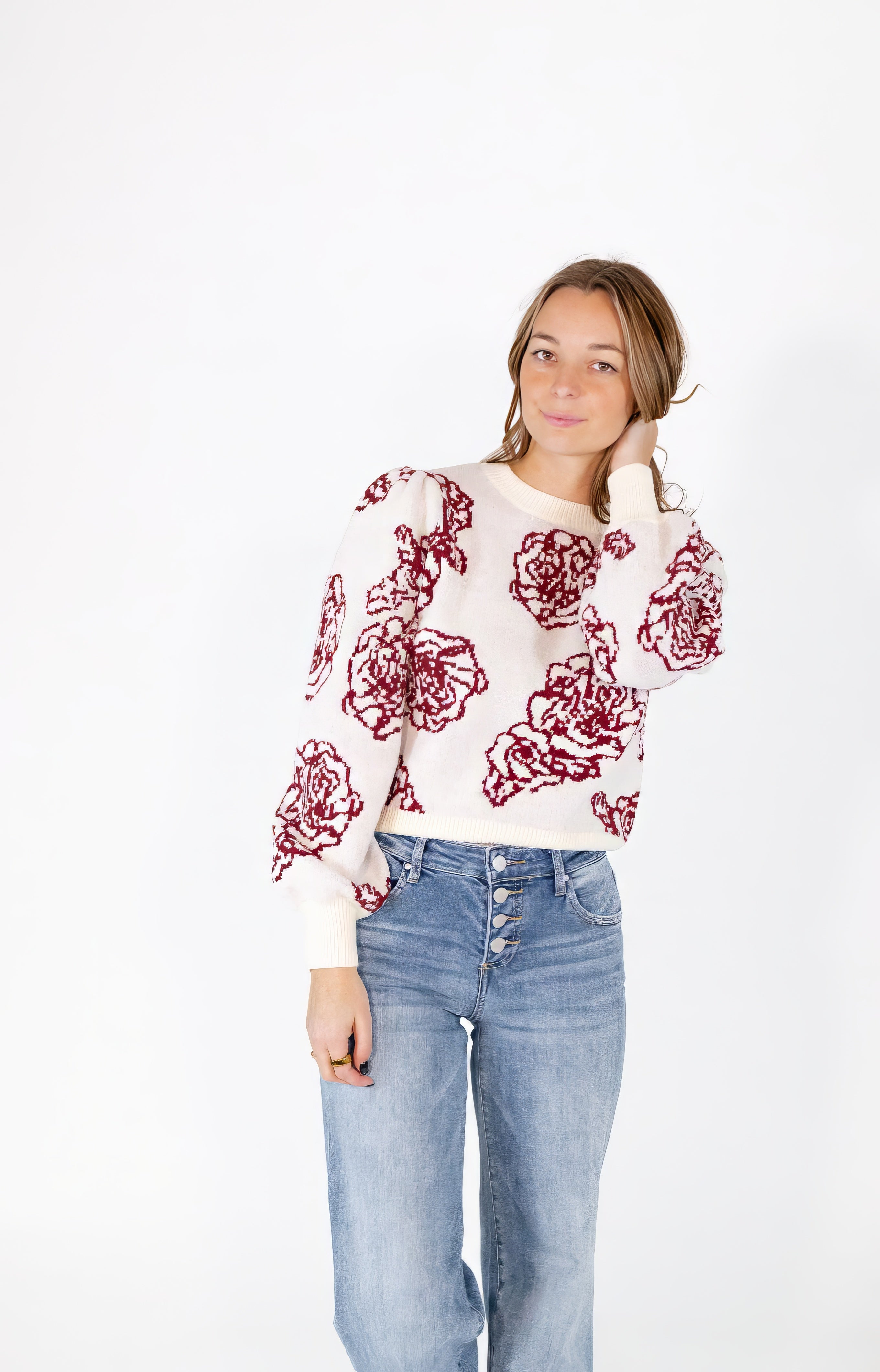 Marques Floral Knit Sweater