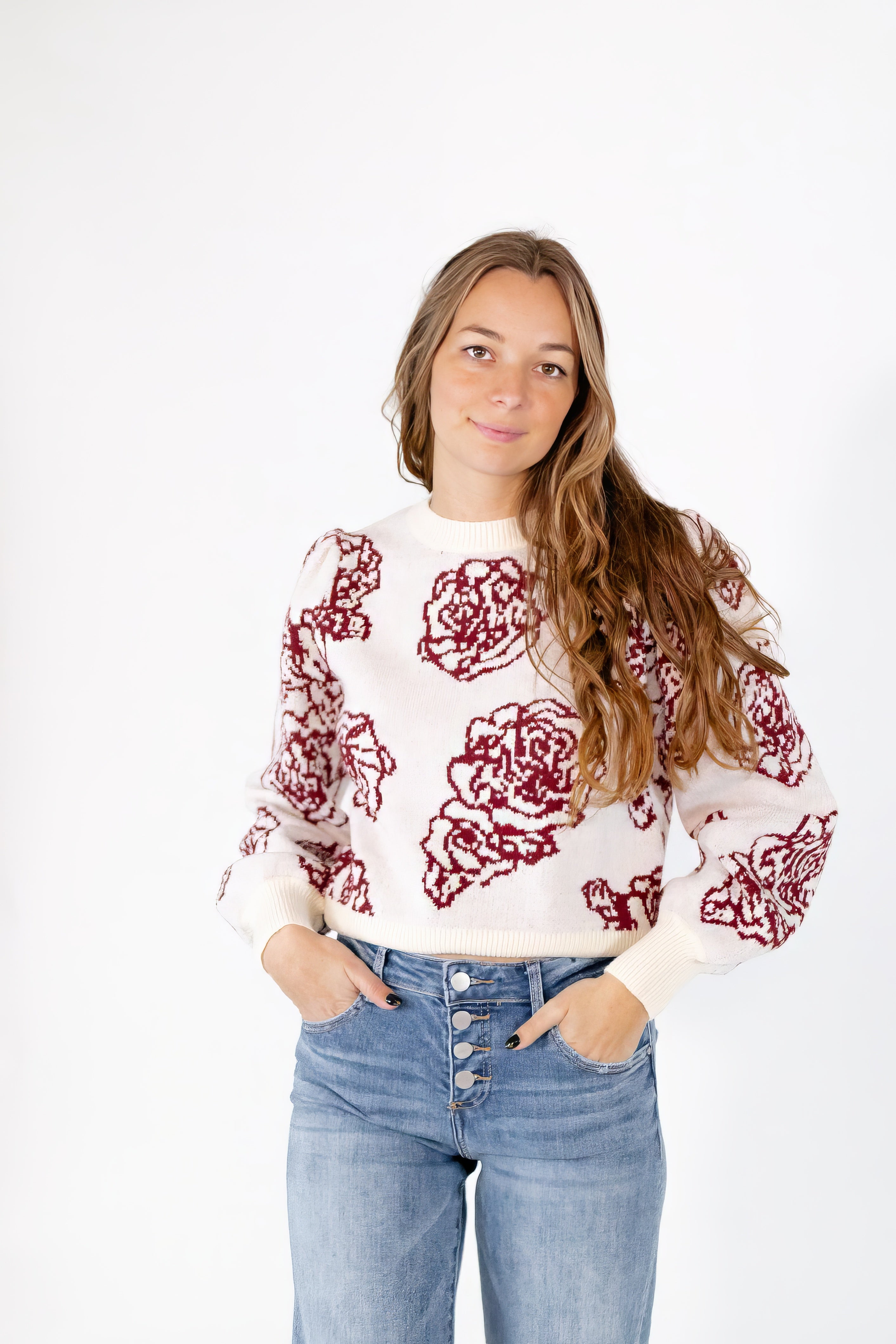 Marques Floral Knit Sweater