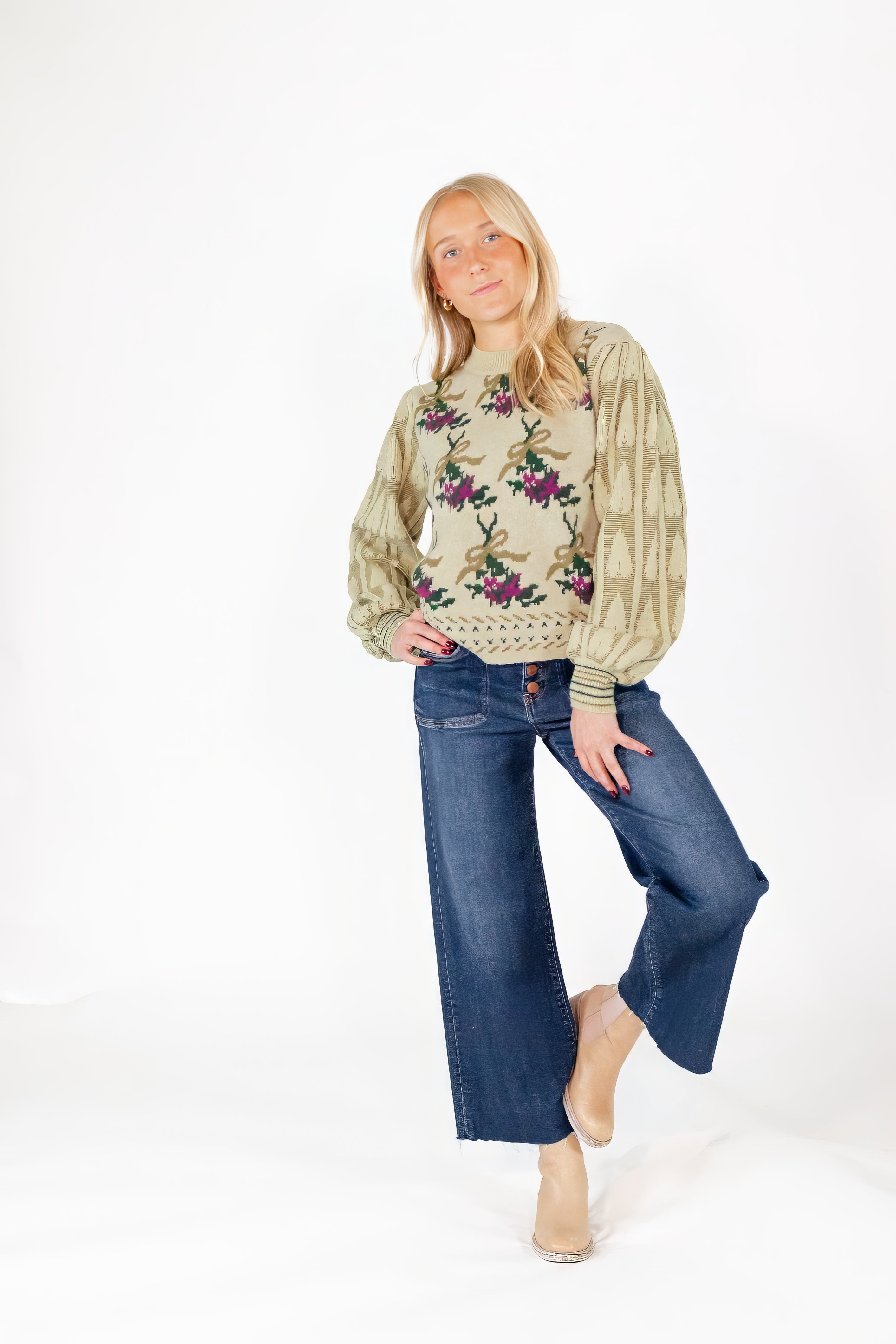 Biddy Floral Knit Sweater