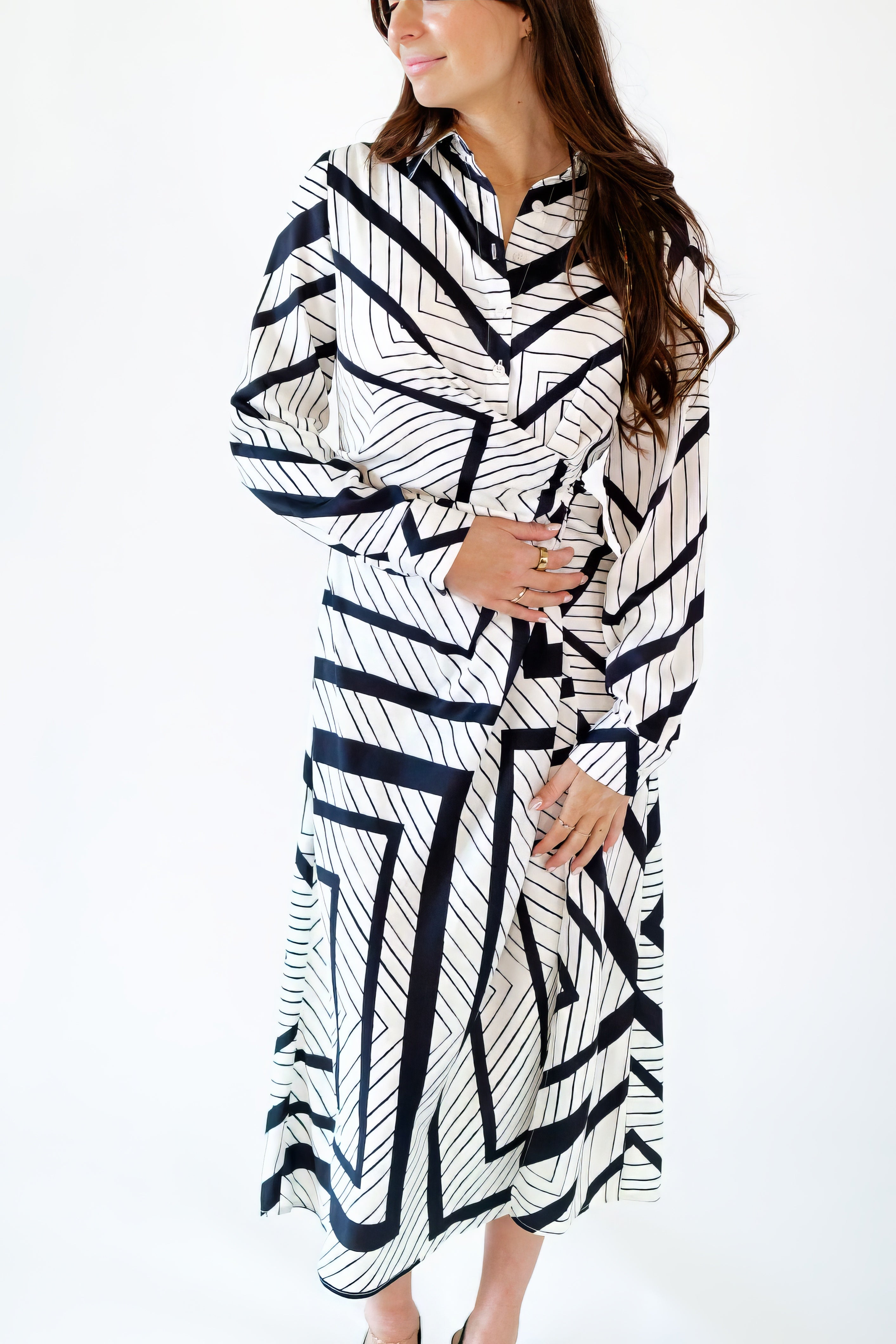 Delphine Rouched Shirt Dress