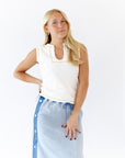 Quincy Split Neck Top
