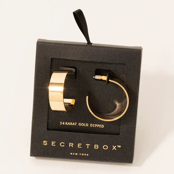 Gold Dipped Flat Hoop Earrings