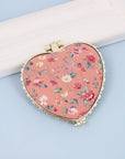 Travel Compact Handheld Floral Mirror