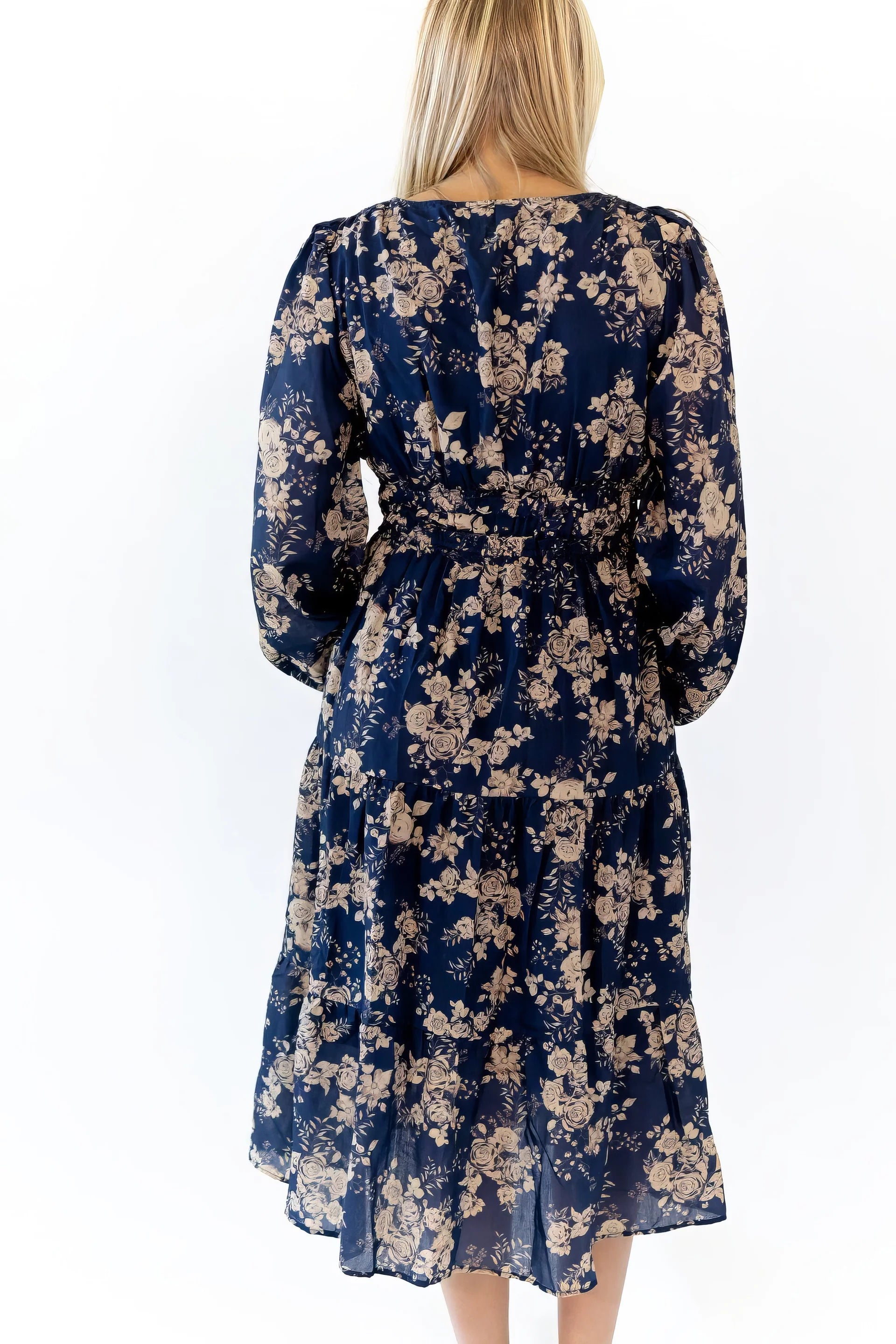 Bloom Tie Waist Midi Dress - Curvy