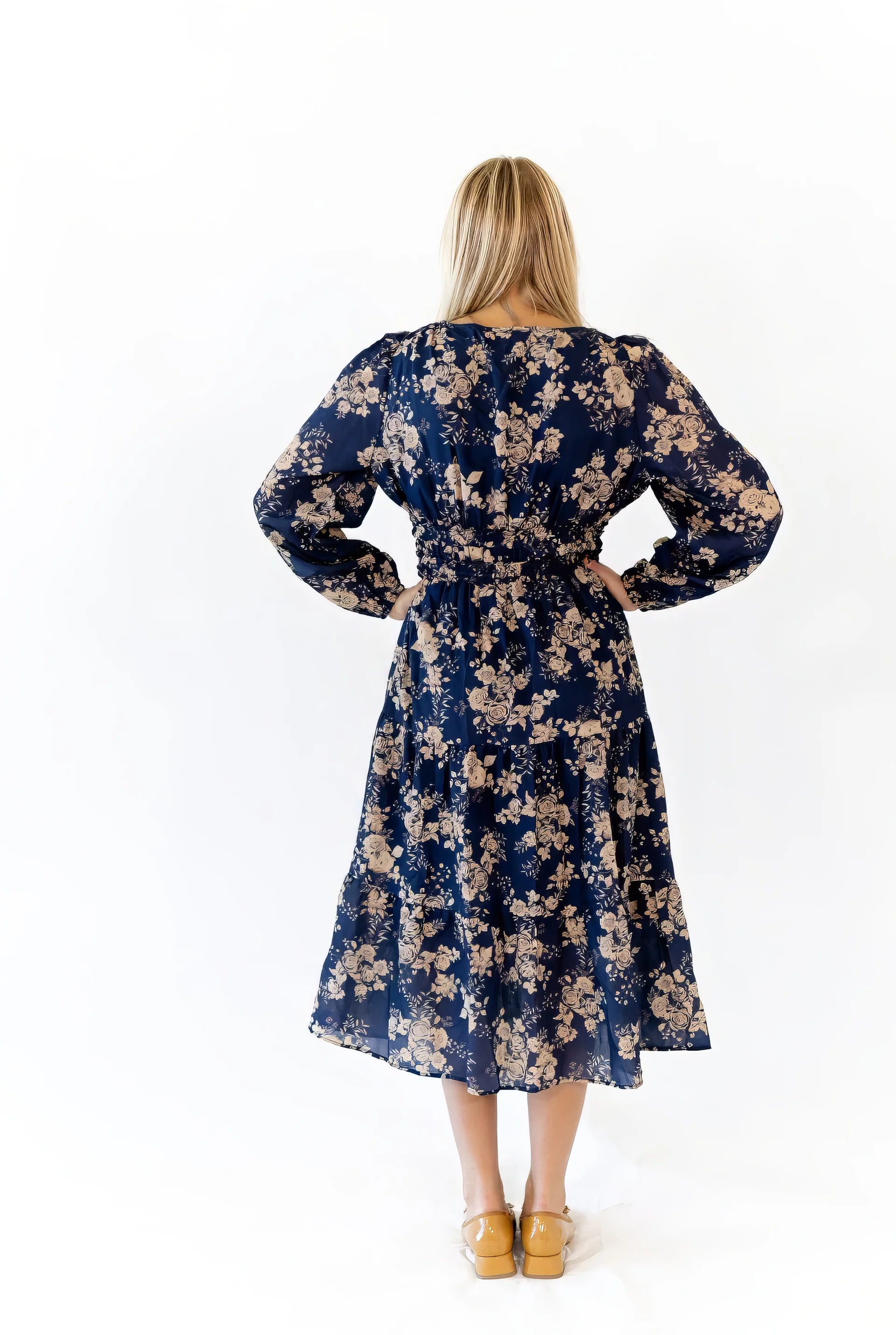 Bloom Tie Waist Midi Dress - Curvy