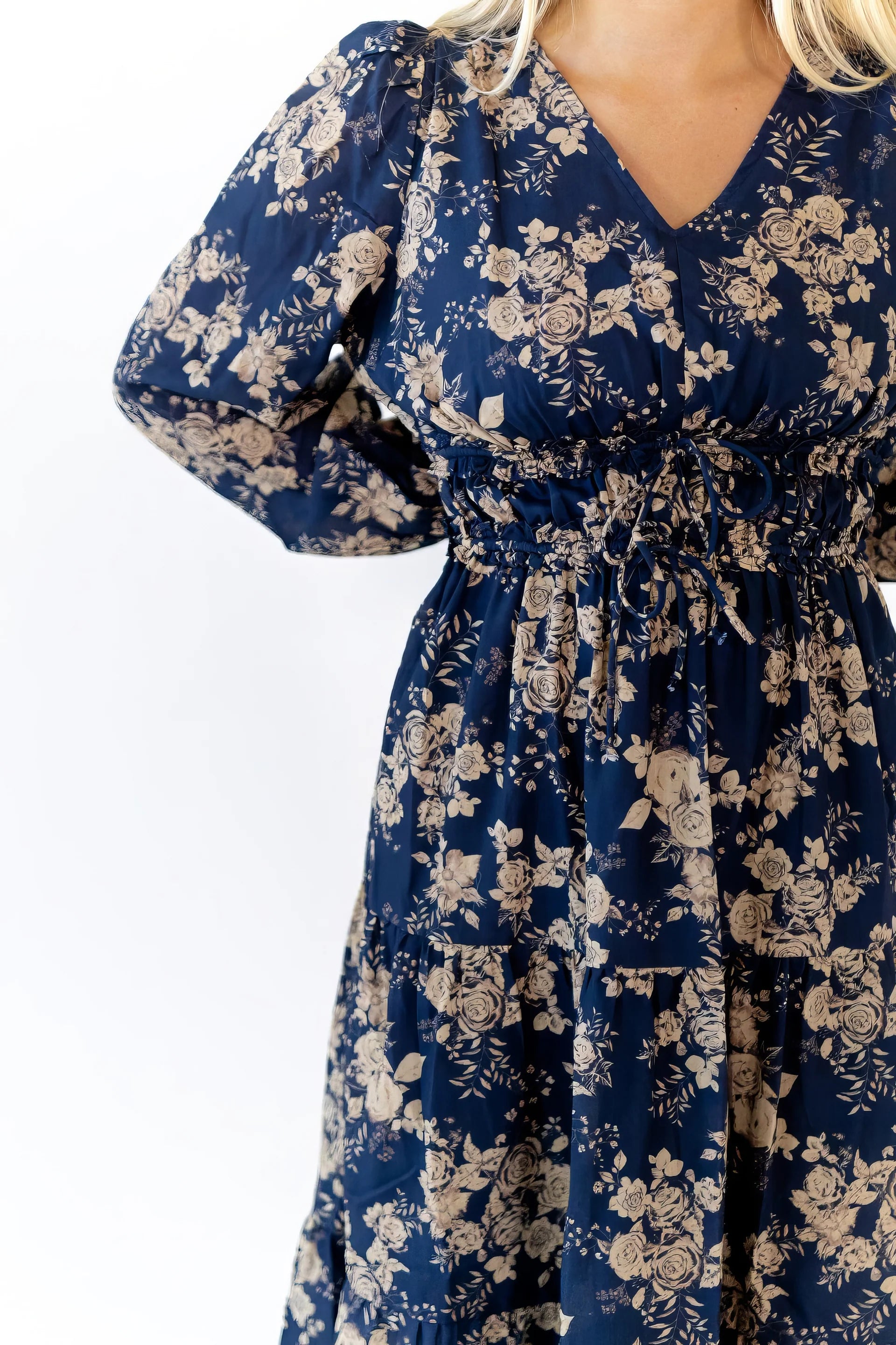 Bloom Tie Waist Midi Dress - Curvy