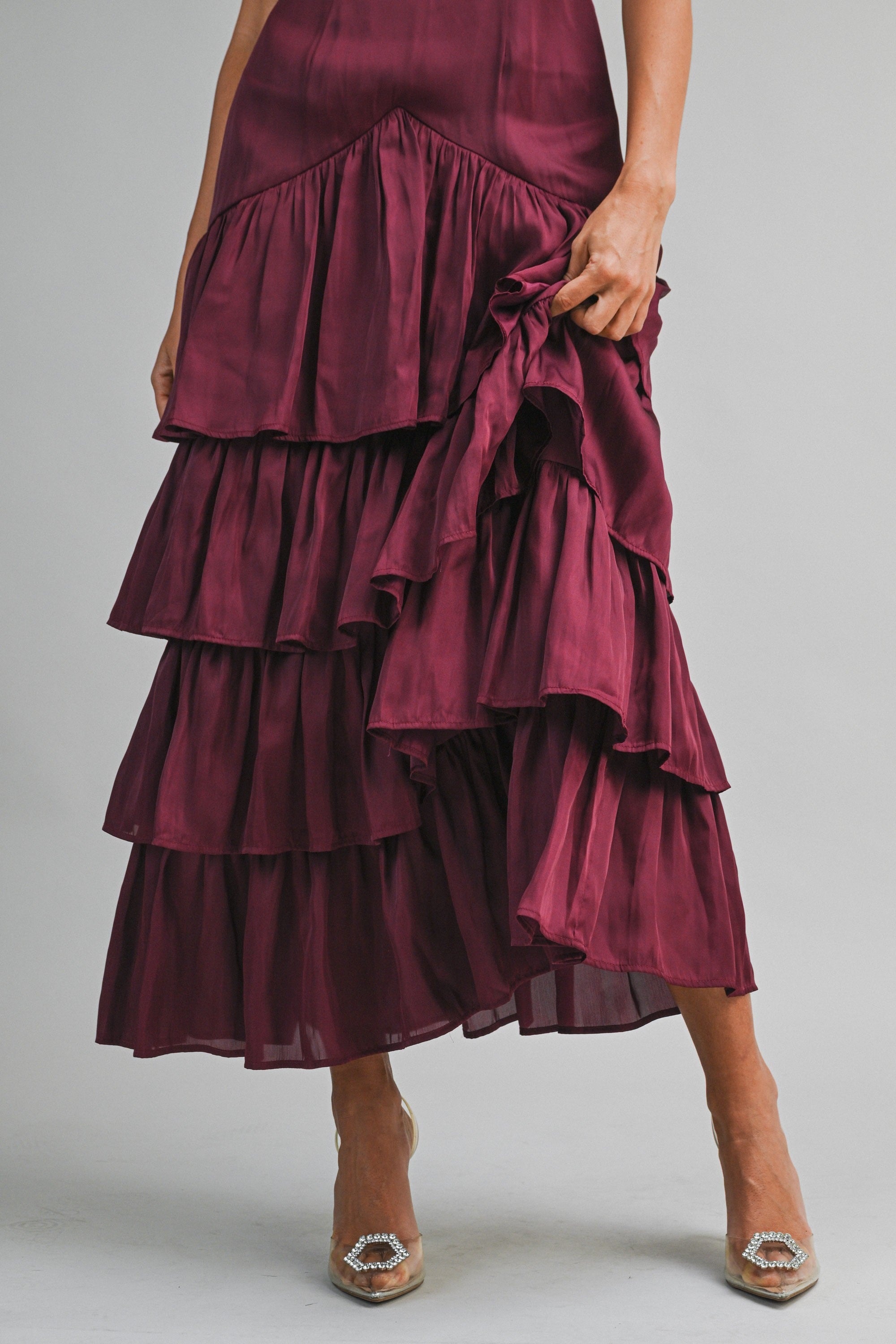 The Crimson Ruffle Formal