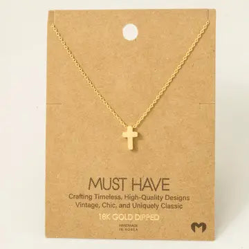 Cross Pendant Necklace - Gold