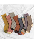 Striped Crew Socks · Coffee