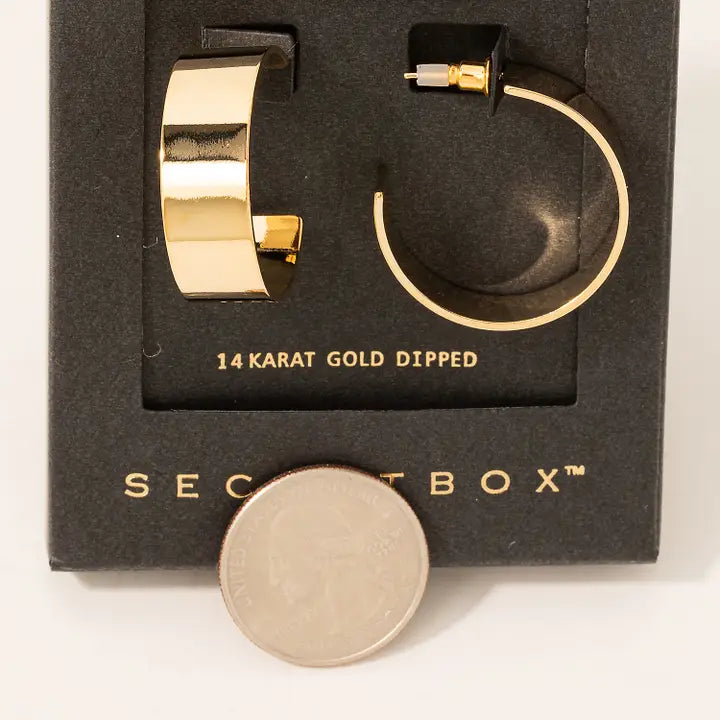Gold Dipped Flat Hoop Earrings