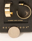 Gold Dipped Flat Hoop Earrings