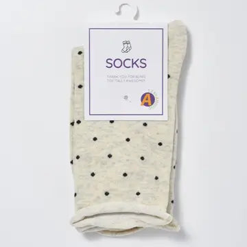 Japanese Polka Dot Socks · Beige