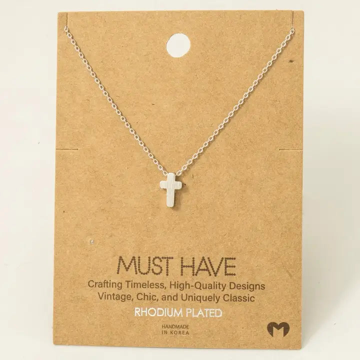 Cross Pendant Necklace - Silver