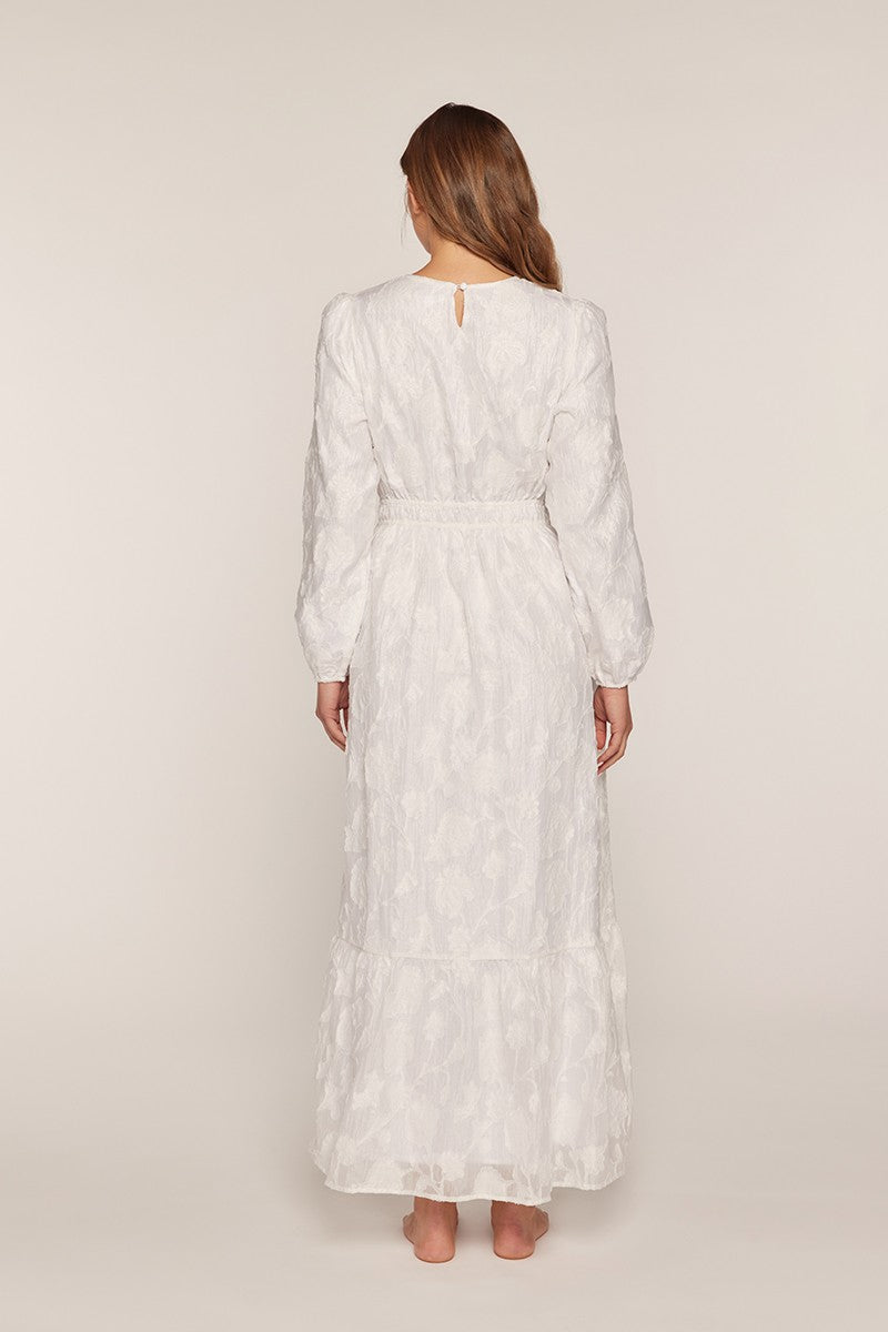 The Etched Petal White Dress