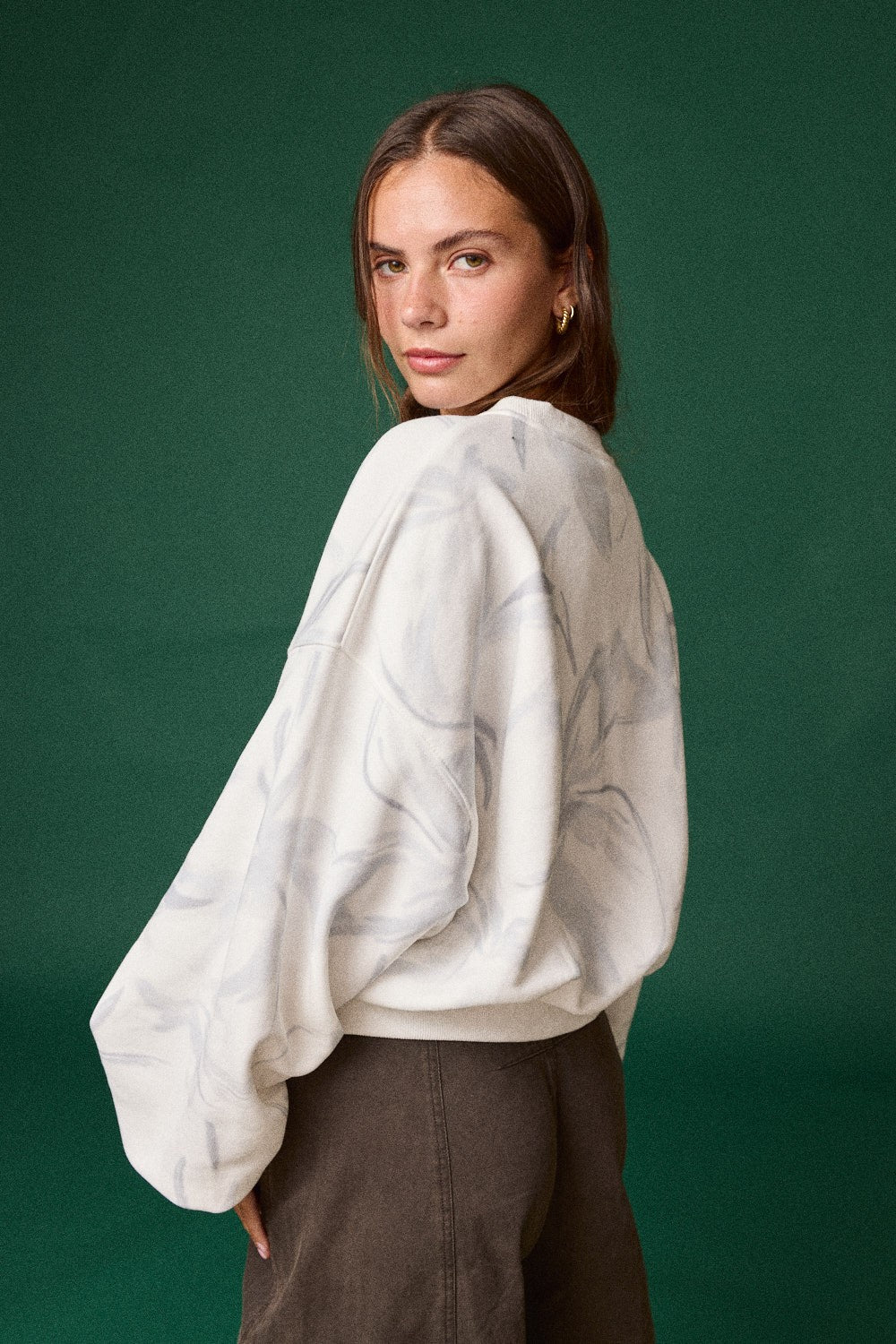 Monroe White and Grey Watercolor Pullover