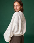 Monroe White and Grey Watercolor Pullover