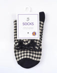 Black Checkered Lace Socks