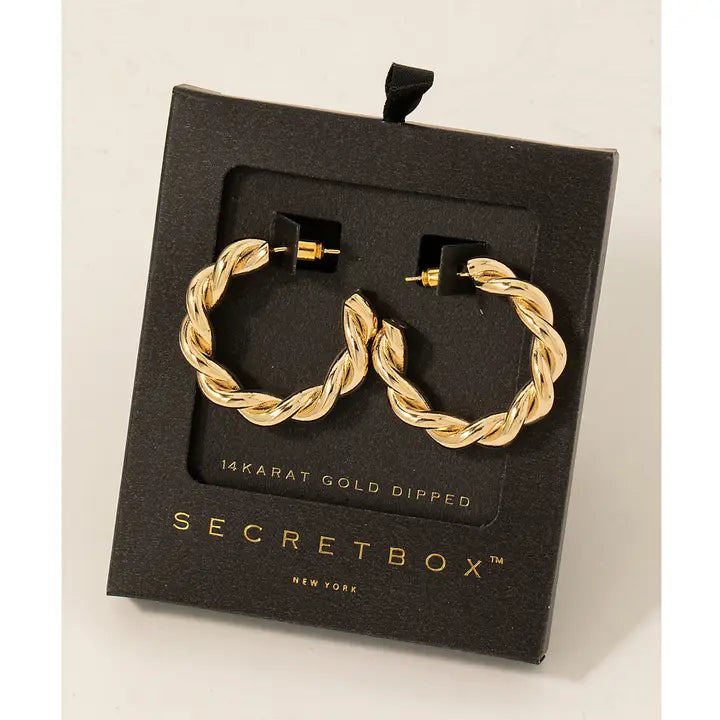 Gold Dipped Braided Hoop Earrings