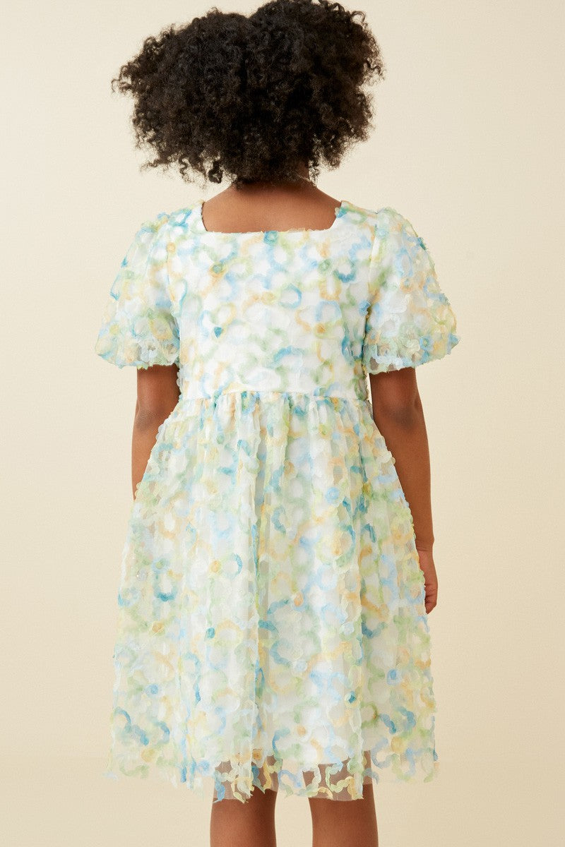 Floating Petal Puff Tween Dress