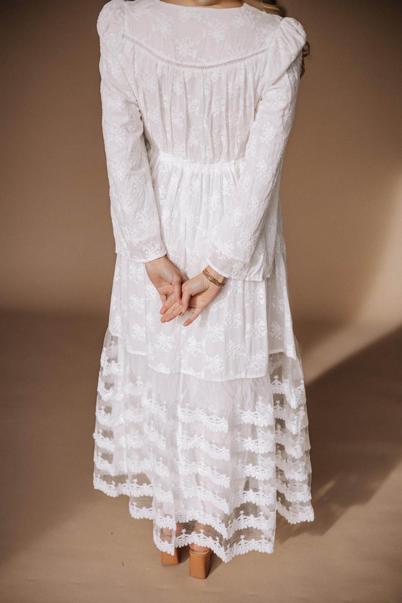 The Floral Reverie White Dress