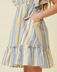 Blueberry and Lemon Stripe Tween Dress