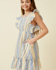 Blueberry and Lemon Stripe Tween Dress