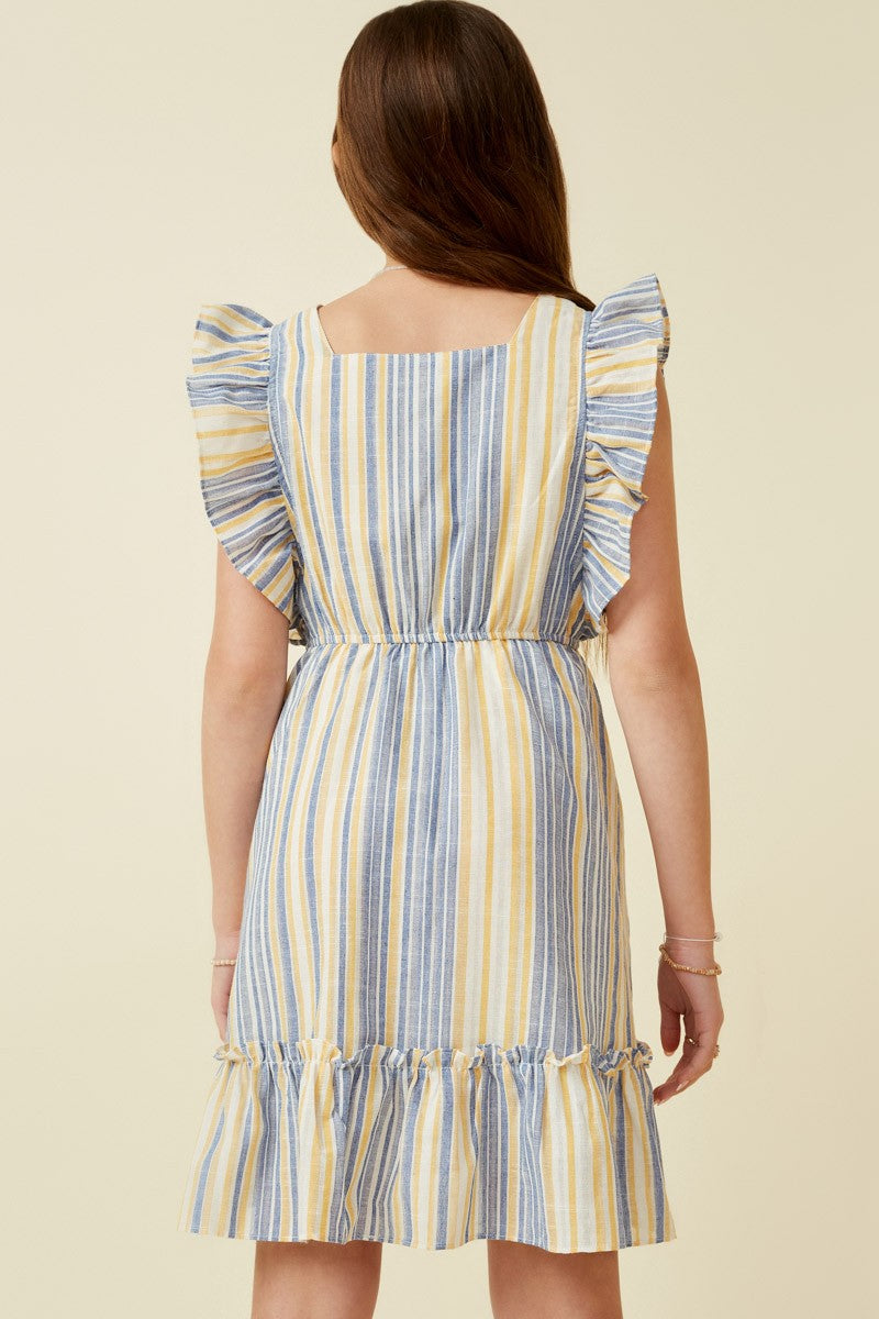 Blueberry and Lemon Stripe Tween Dress