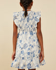The Vintage Petal Tween Dress - Blue