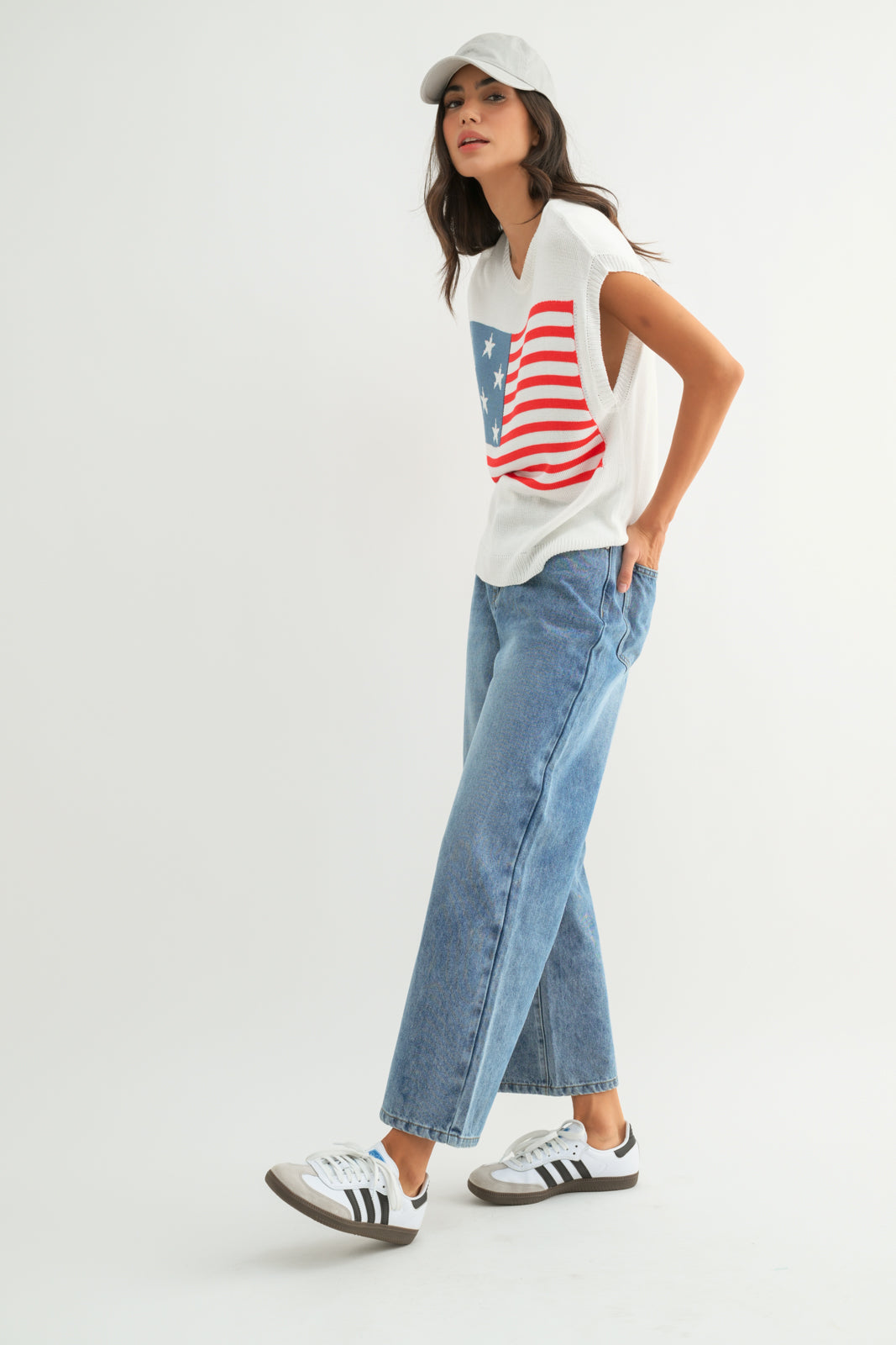 American Flag Sweater Tank