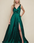 The Rachel Gown in Green and Fuchsia