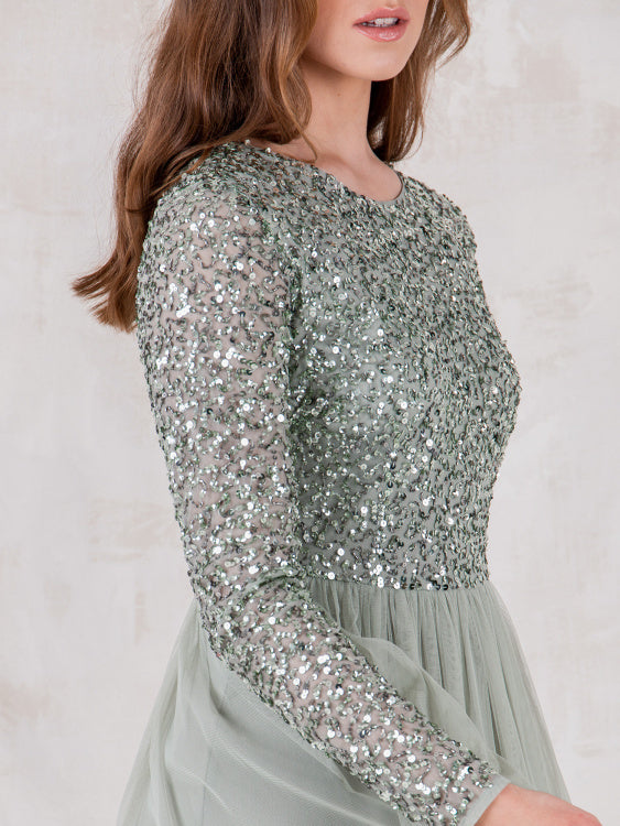 Green Lily Sequin Dress
